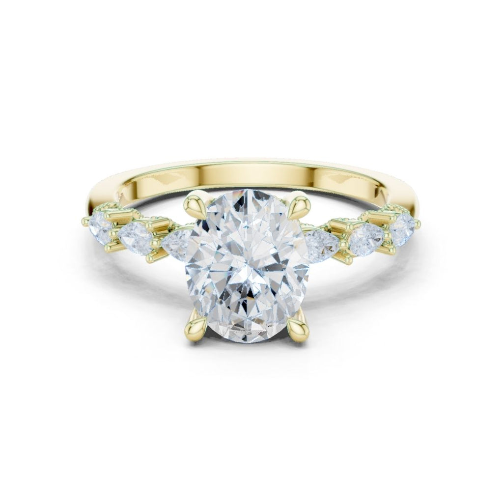 Advika 2ct Oval Moissanite Solitaire Diamond Ring for her