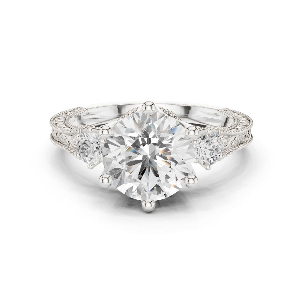 Rohini 2.5ct Round Moissanite Solitaire Diamond Ring for her