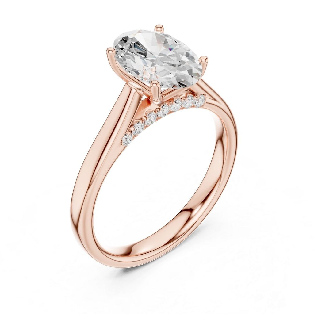 Rhea 2ct Oval Moissanite Solitaire Diamond Ring for her