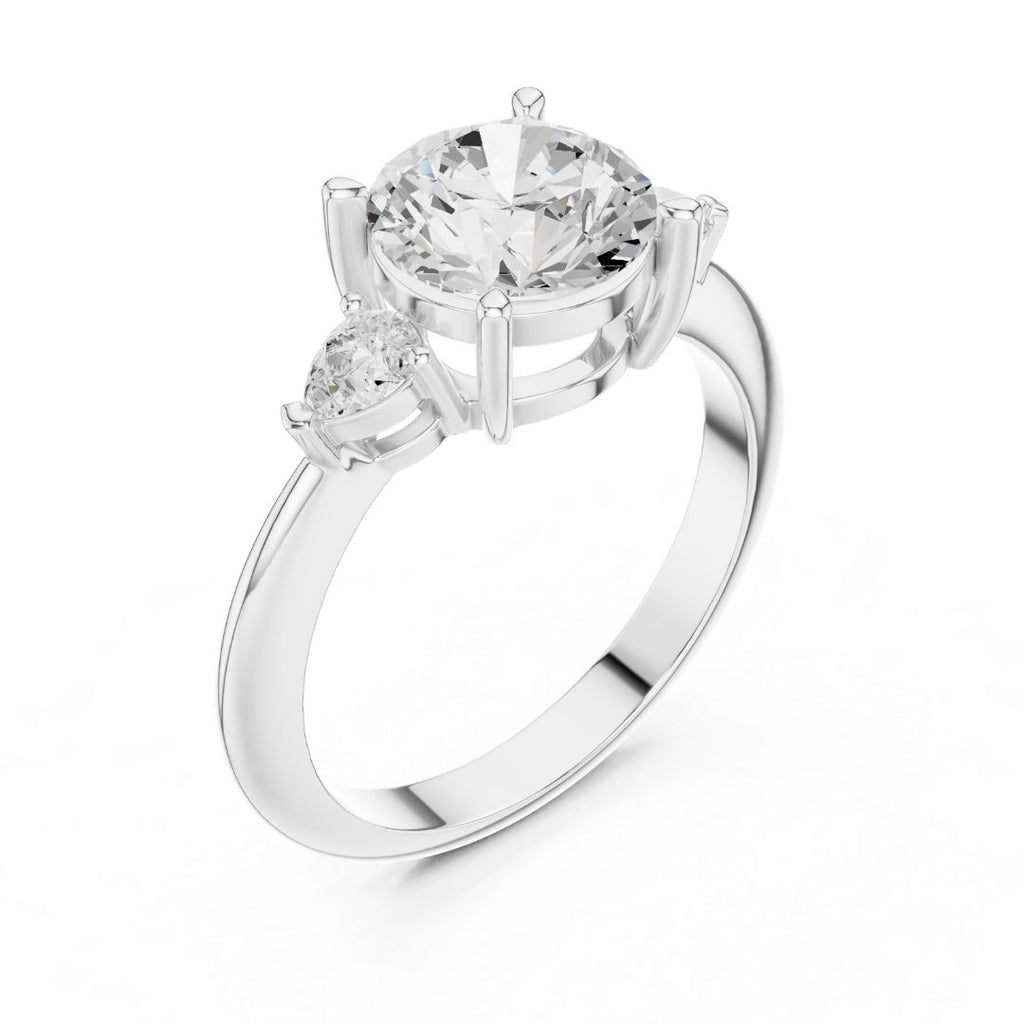 Trina 3ct Round Moissanite Solitaire Diamond Ring for her