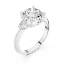 Load image into Gallery viewer, Trina 3ct Round Moissanite Solitaire Diamond Ring for her