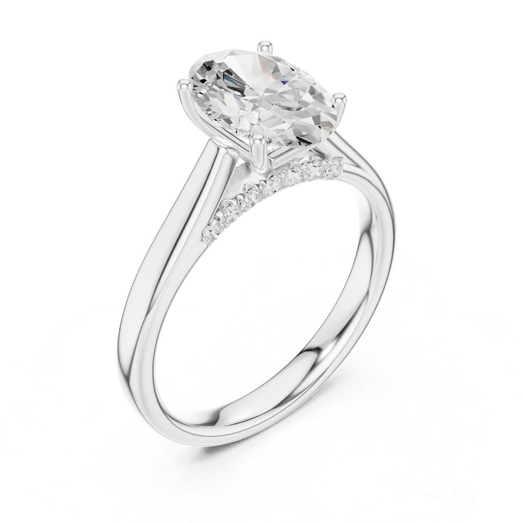 Rhea 2ct Oval Moissanite Solitaire Diamond Ring for her