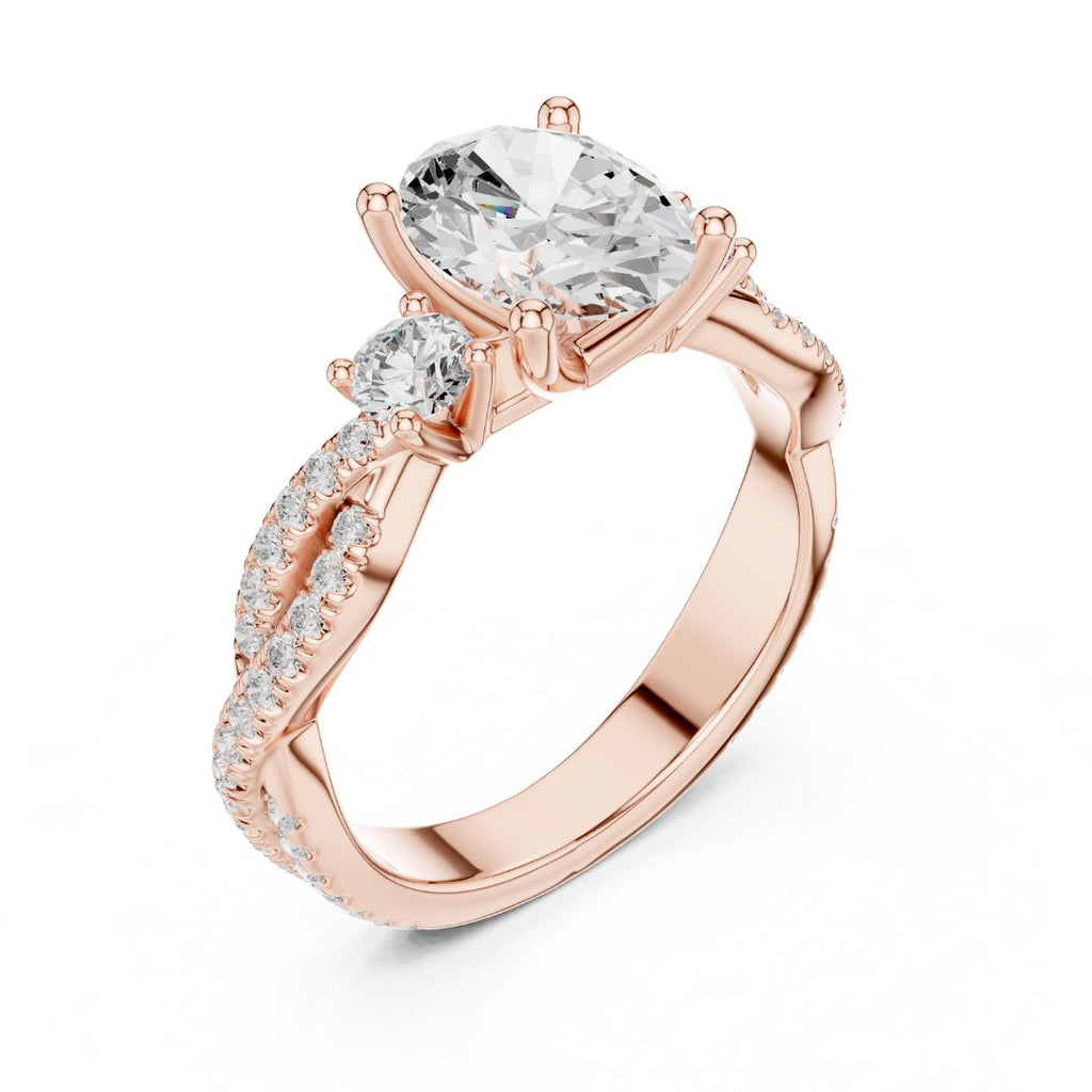 Nyra 2ct Oval Moissanite Solitaire Diamond Ring for her