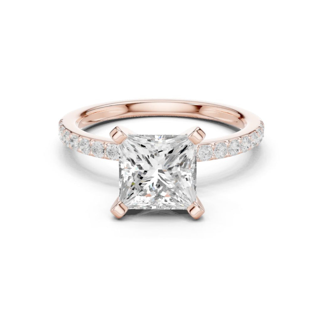 Bhavya 2ct Princess Moissanite Solitaire Diamond Ring for her