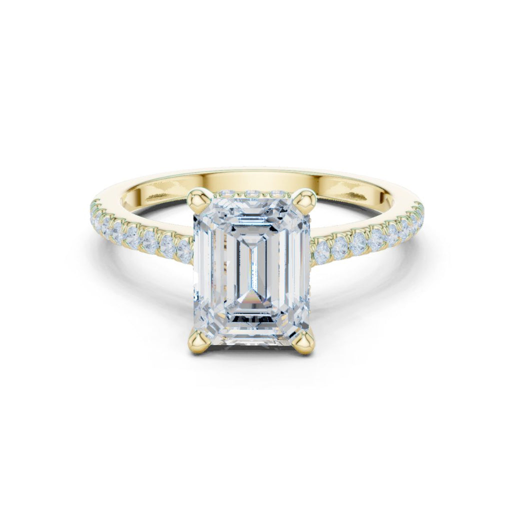 Manvi 2ct Emerald Moissanite Solitaire Diamond Ring for her