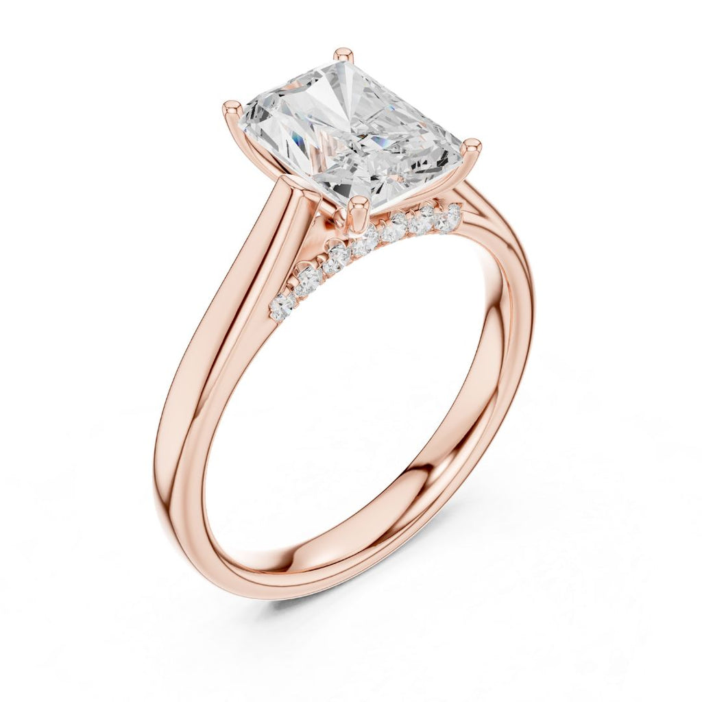 Sara 2ct Radiant Moissanite Solitaire Diamond Ring for her