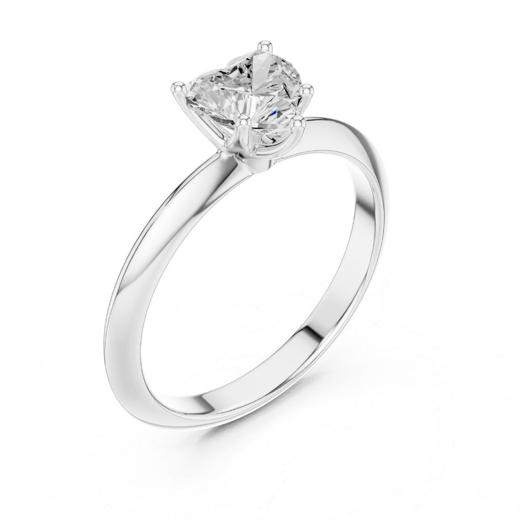 Veera 1ct Heart Moissanite Solitaire Diamond Ring for her