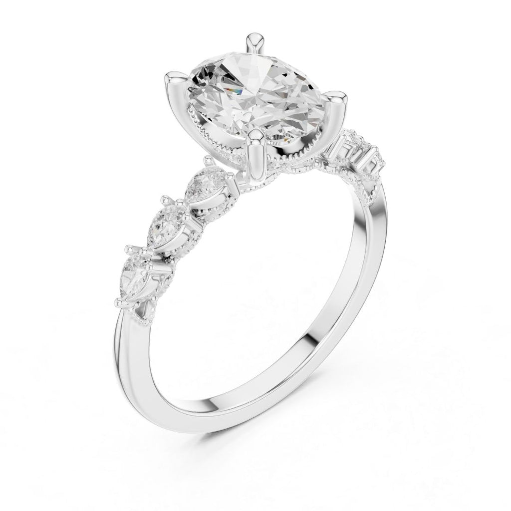 Advika 2ct Oval Moissanite Solitaire Diamond Ring for her