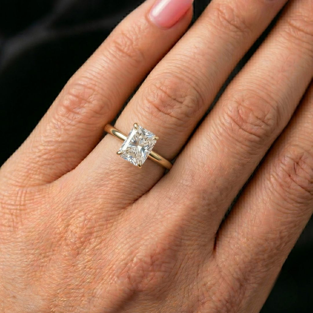 Tisha 1ct Radiant Moissanite Solitaire Diamond Ring for her