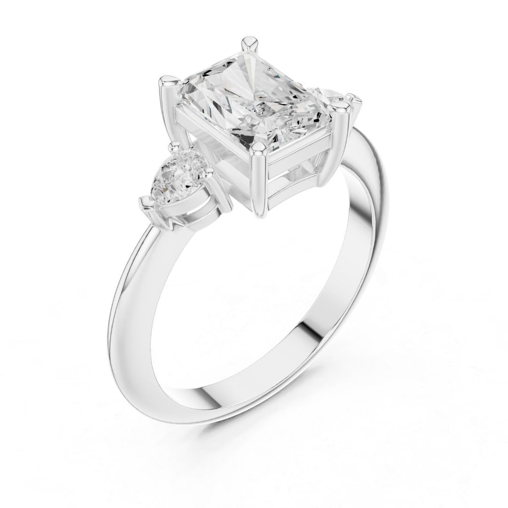 Shanaya 3ct Radiant Moissanite Solitaire Diamond Ring for her