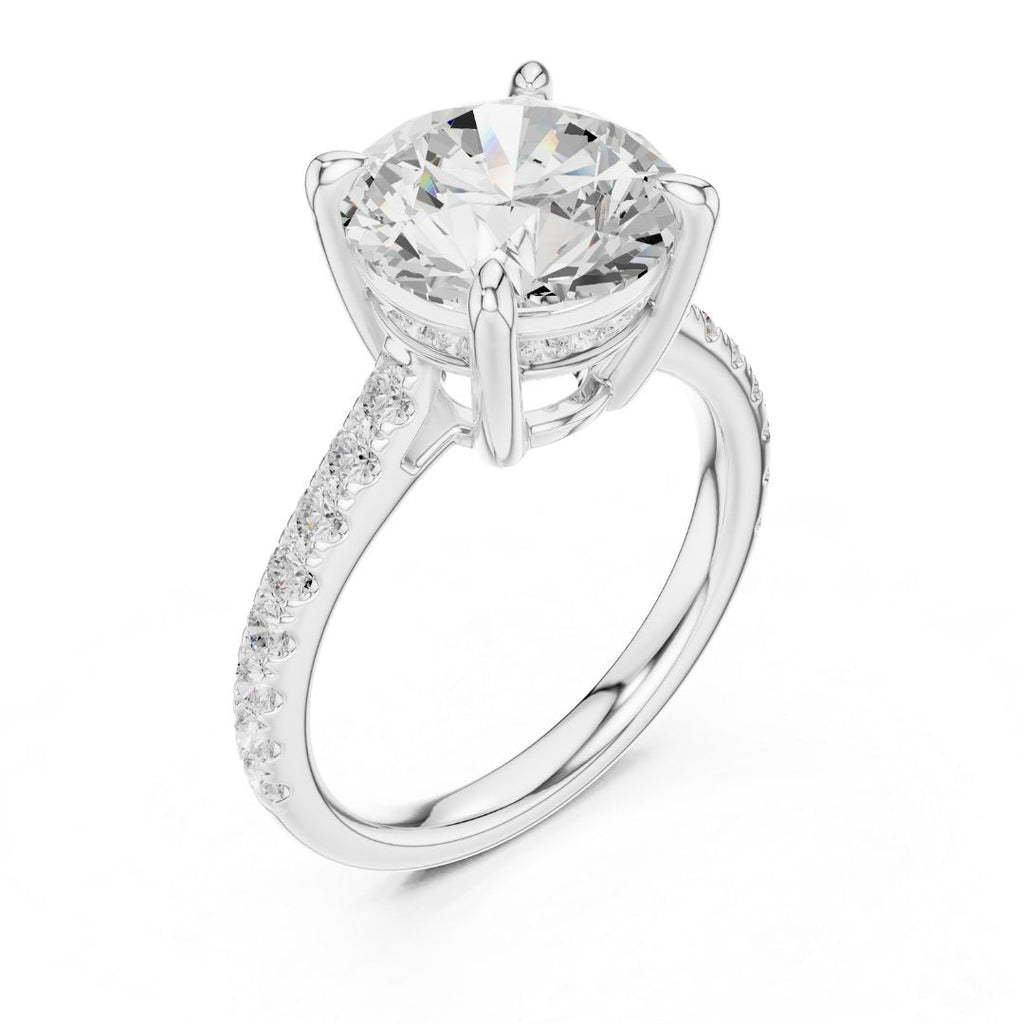 Kiya 4ct Round Moissanite Solitaire Diamond Ring for her
