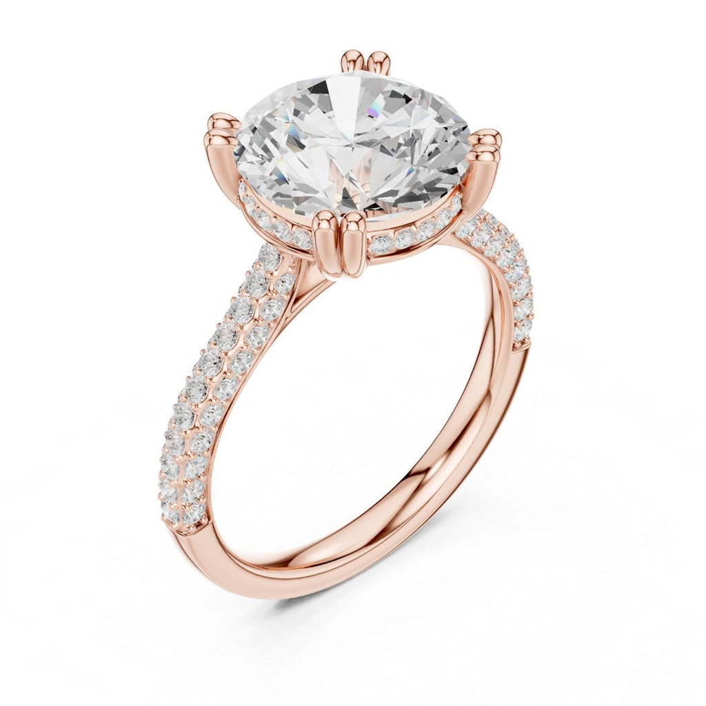 Ivana 4ct Round Moissanite Solitaire Diamond Ring for her