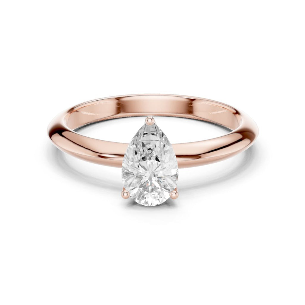 Vidhi 1ct Pear Moissanite Solitaire Diamond Ring for her