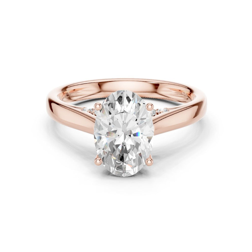 Rhea 2ct Oval Moissanite Solitaire Diamond Ring for her