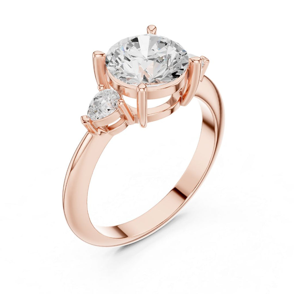 Trina 3ct Round Moissanite Solitaire Diamond Ring for her