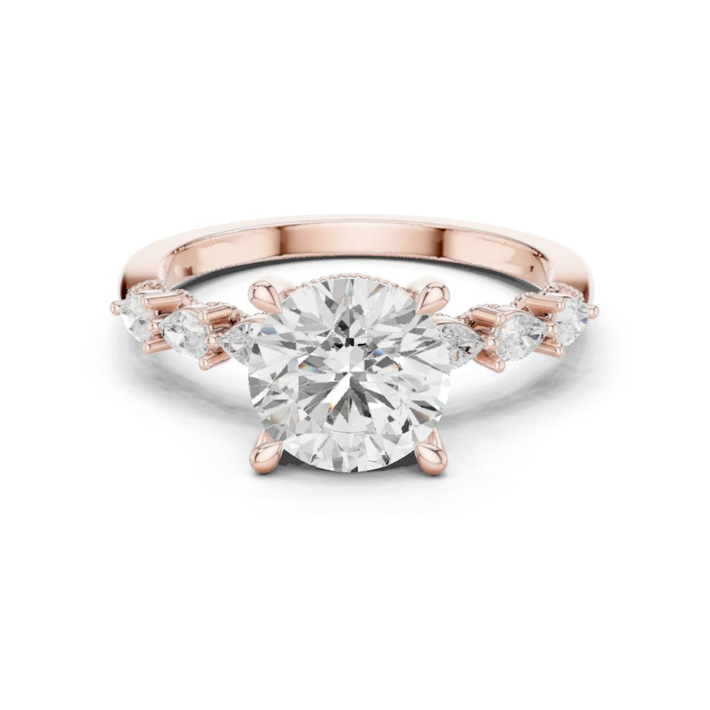 Ishita 2ct Round Moissanite Solitaire Diamond Ring for her
