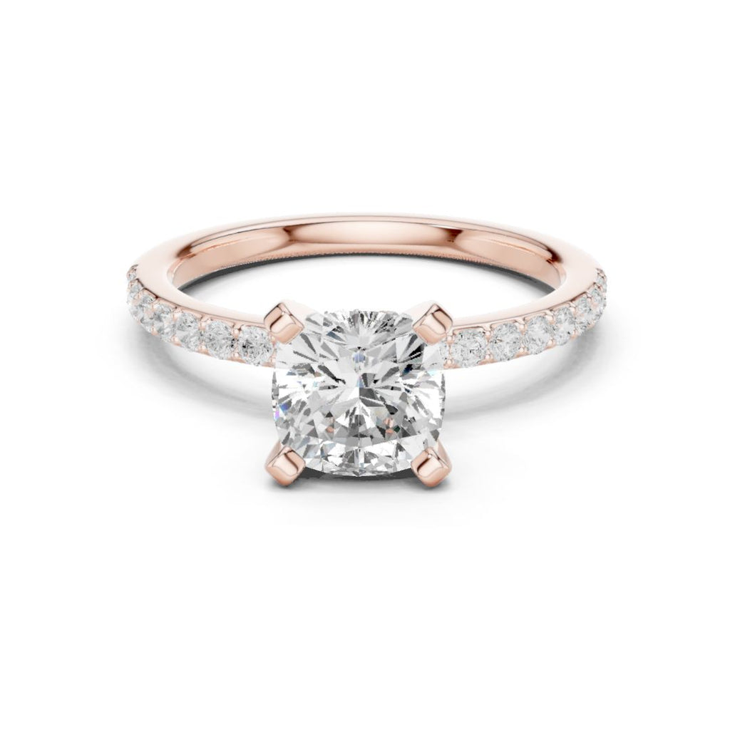 Kashvi 2ct Cushion Moissanite Solitaire Diamond Ring for her