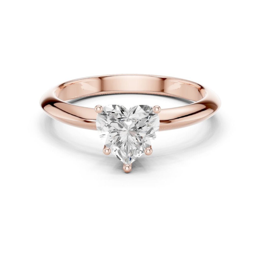 Veera 1ct Heart Moissanite Solitaire Diamond Ring for her