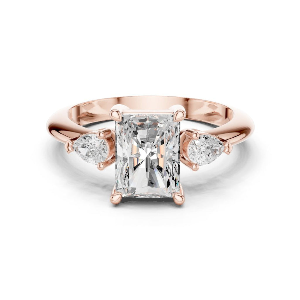 Shanaya 3ct Radiant Moissanite Solitaire Diamond Ring for her