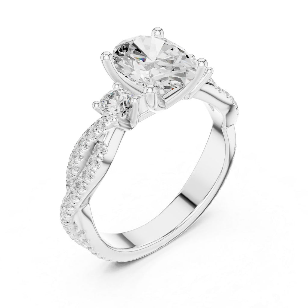 Nyra 2ct Oval Moissanite Solitaire Diamond Ring for her