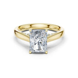 Sara 2ct Radiant Moissanite Solitaire Diamond Ring for her