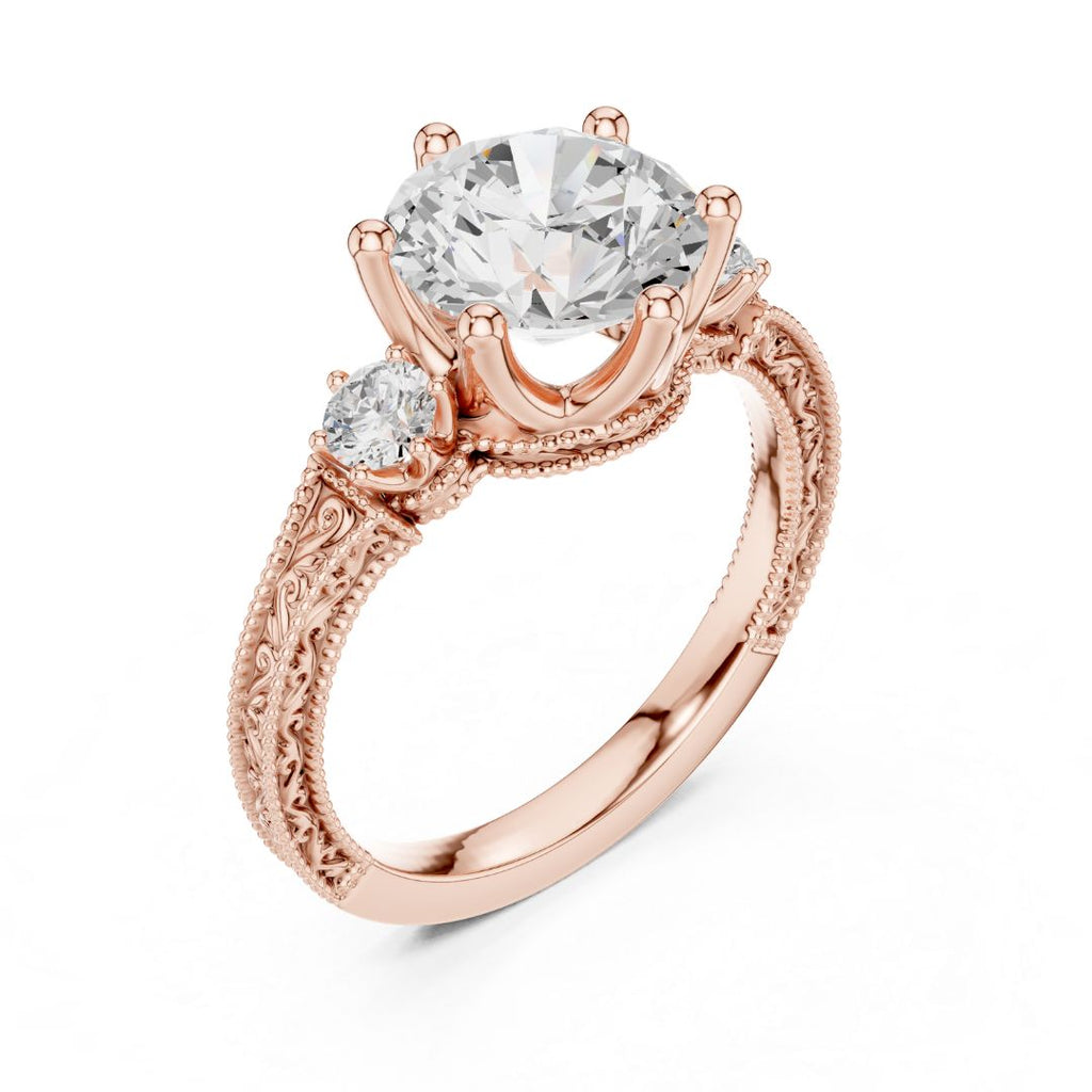 Rohini 2.5ct Round Moissanite Solitaire Diamond Ring for her