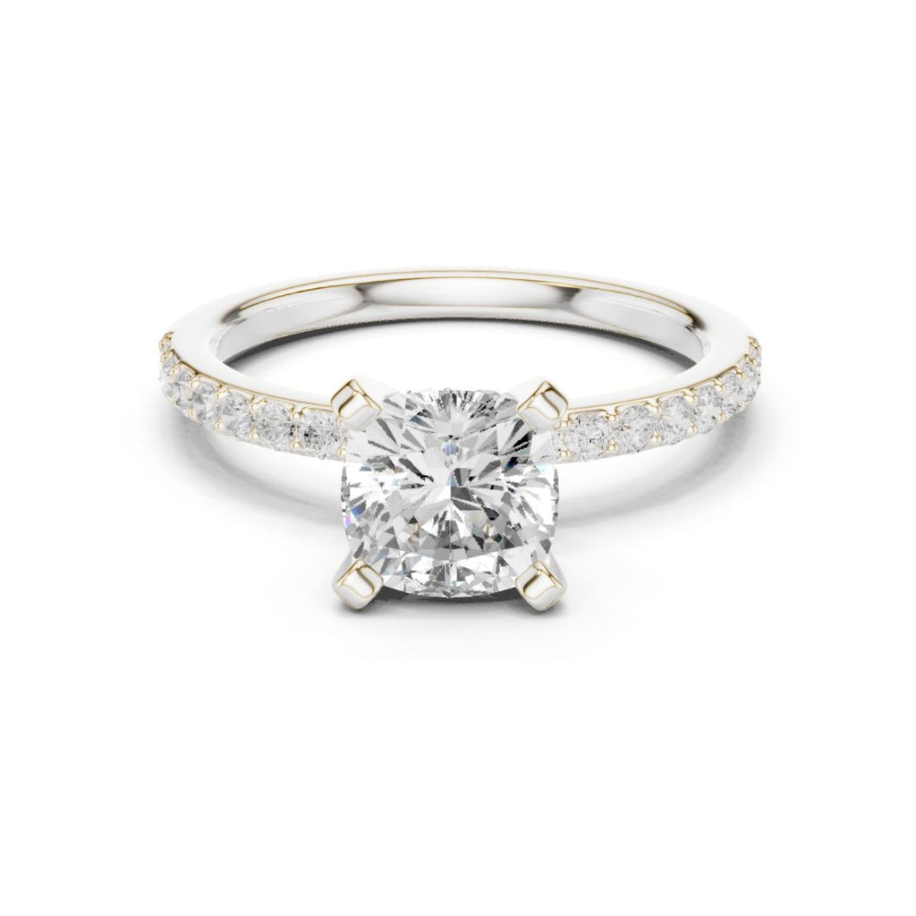 Kashvi 2ct Cushion Moissanite Solitaire Diamond Ring for her
