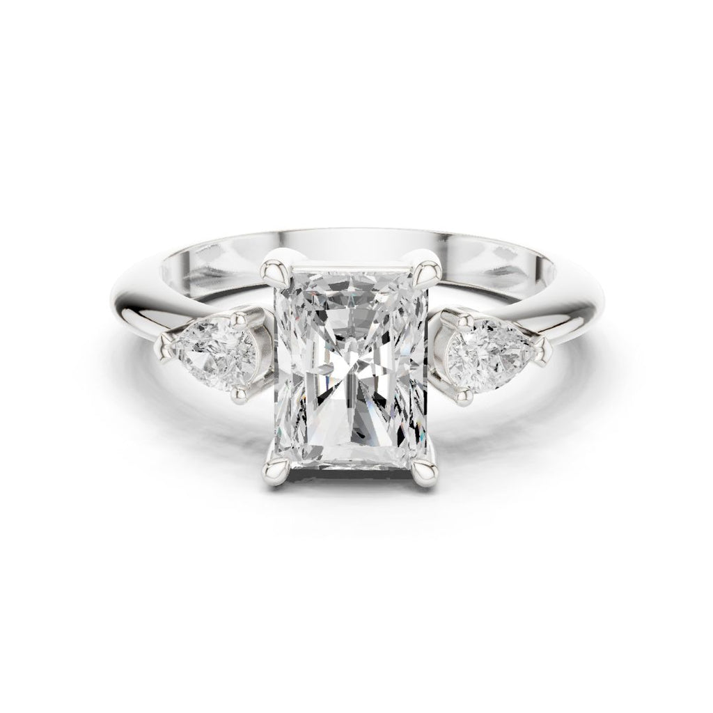 Shanaya 3ct Radiant Moissanite Solitaire Diamond Ring for her
