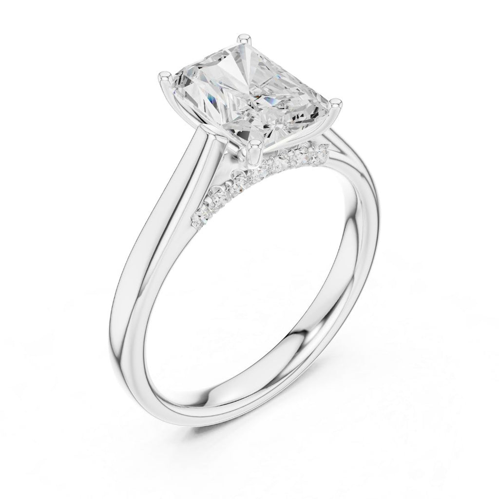 Sara 2ct Radiant Moissanite Solitaire Diamond Ring for her