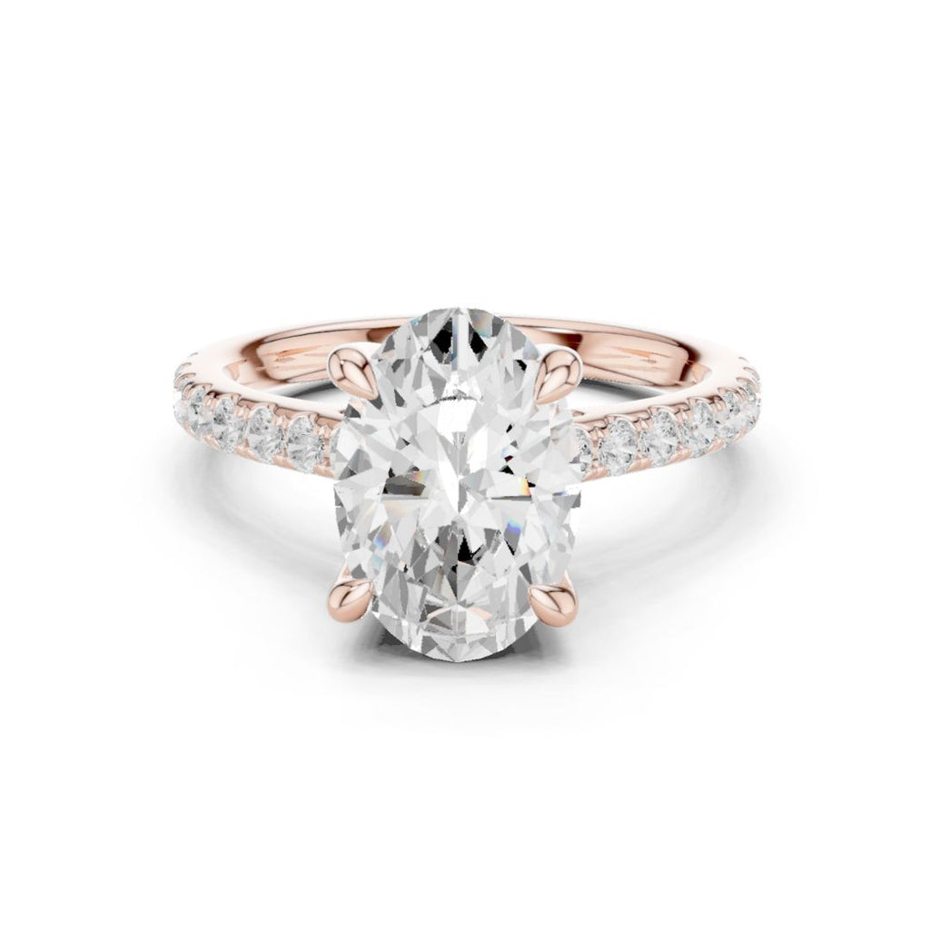Pari 4ct Oval Moissanite Solitaire Diamond Ring for her