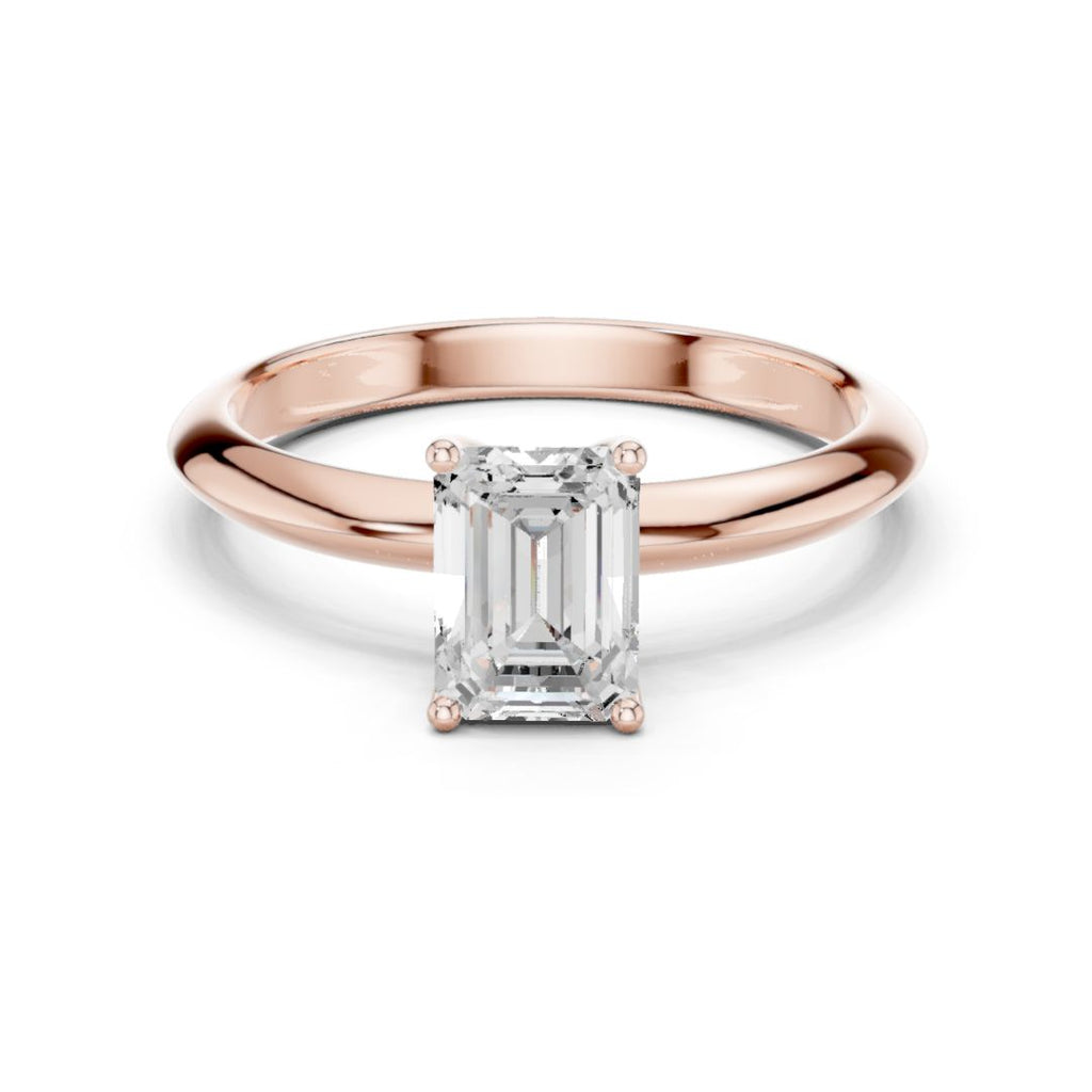 Kyra 1ct Emerald Moissanite Solitaire Diamond Ring for her