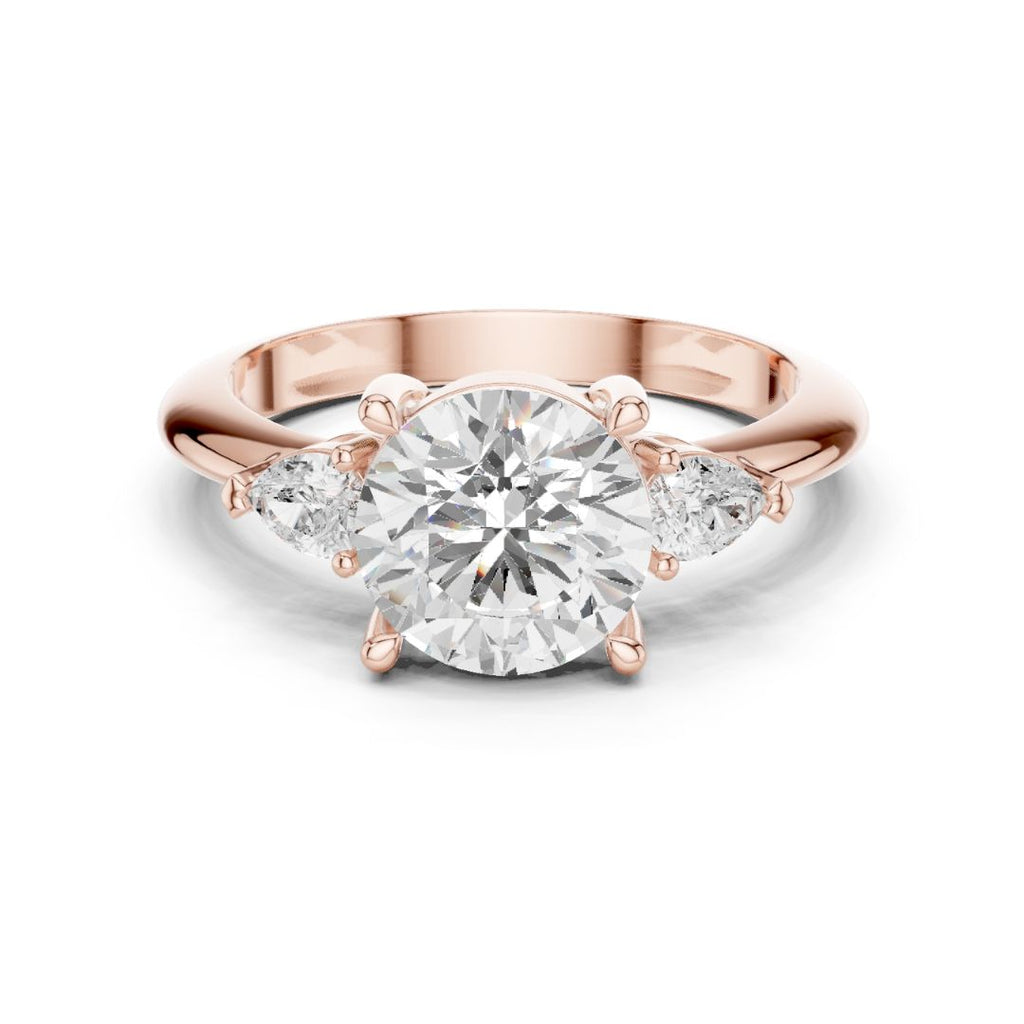 Trina 3ct Round Moissanite Solitaire Diamond Ring for her