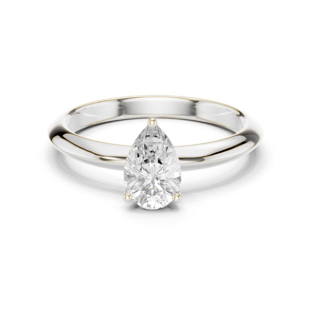 Vidhi 1ct Pear Moissanite Solitaire Diamond Ring for her