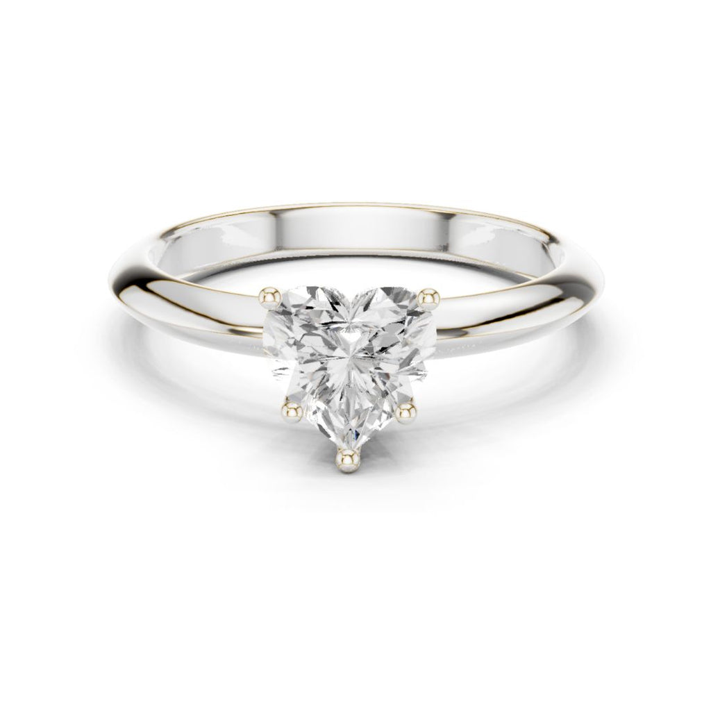 Veera 1ct Heart Moissanite Solitaire Diamond Ring for her