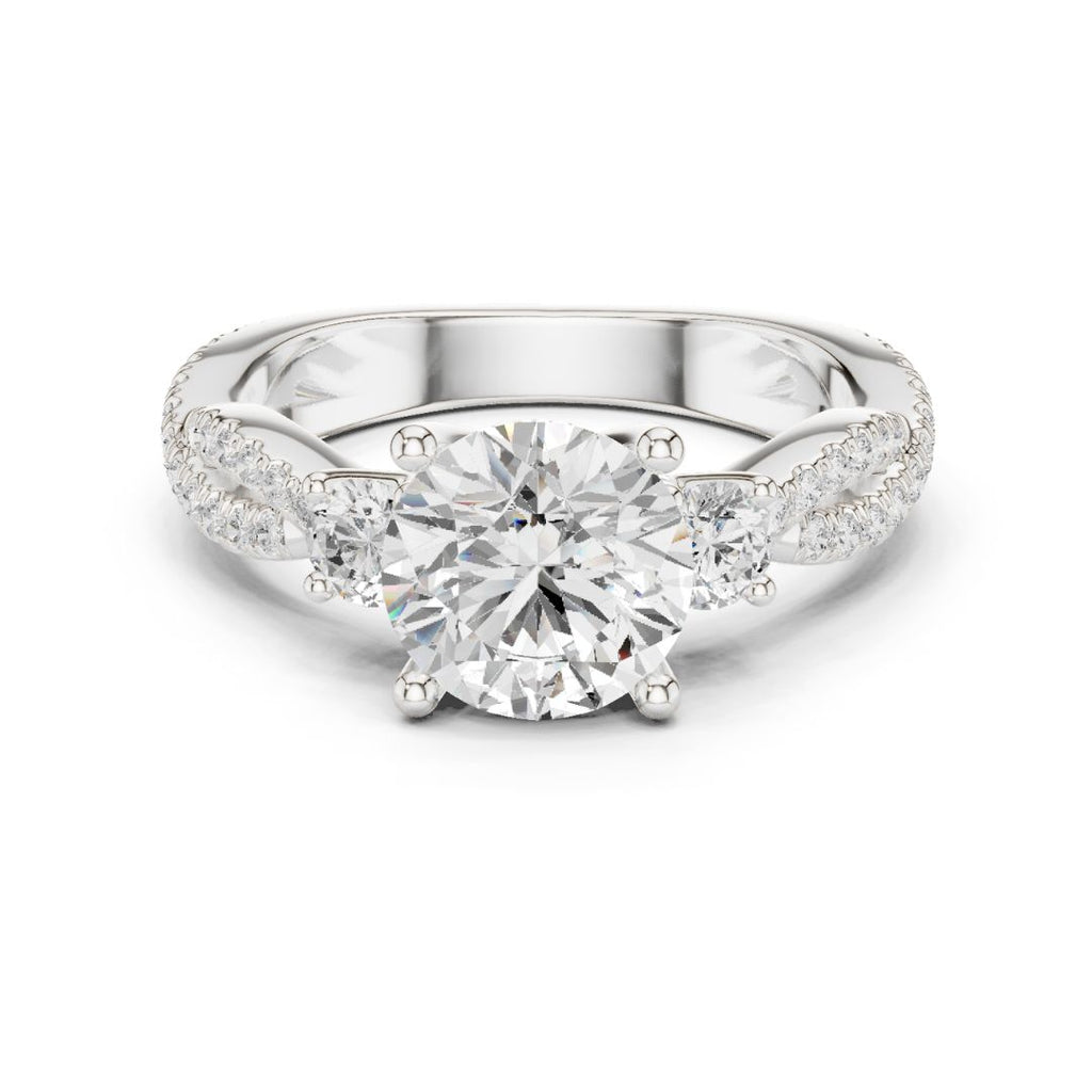 Avika 2ct Round Moissanite Solitaire Diamond Ring for her