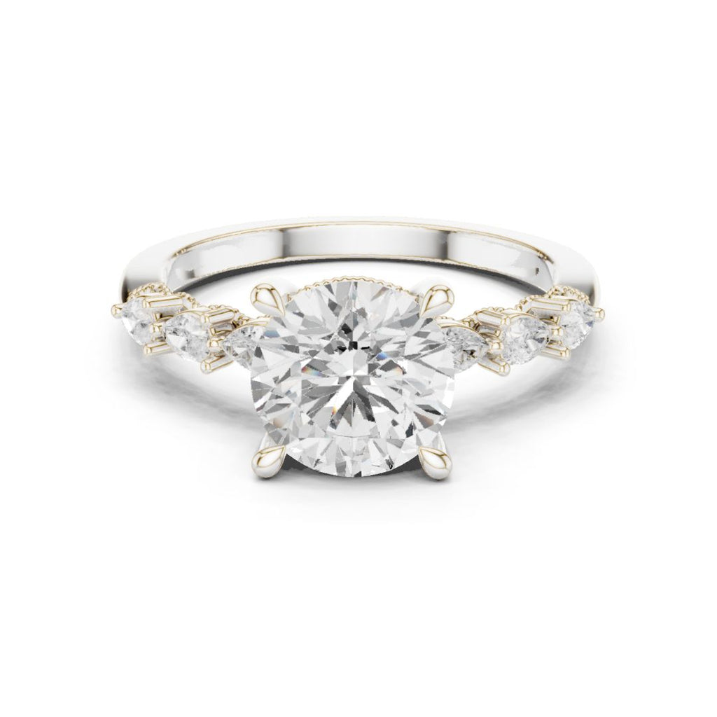 Ishita 2ct Round Moissanite Solitaire Diamond Ring for her