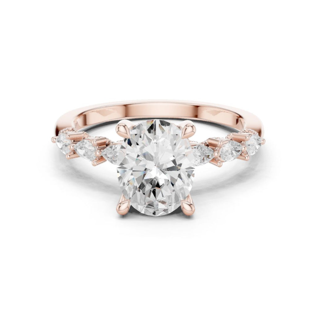 Advika 2ct Oval Moissanite Solitaire Diamond Ring for her