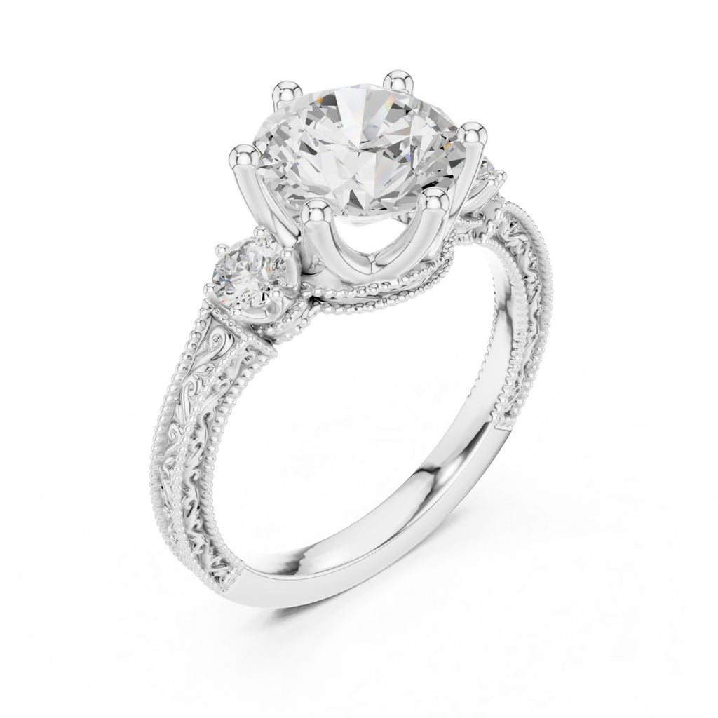 Rohini 2.5ct Round Moissanite Solitaire Diamond Ring for her