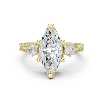 Damini 2.5ct Marquise Moissanite Solitaire Diamond Ring for her
