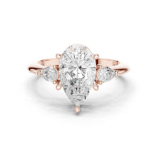 Load image into Gallery viewer, Gauri 3ct Pear Moissanite Solitaire Diamond Ring for her