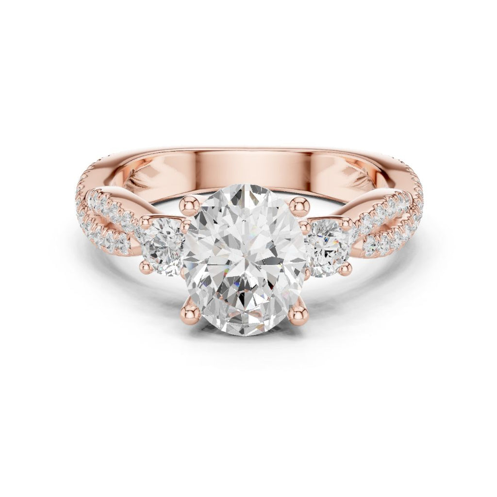 Nyra 2ct Oval Moissanite Solitaire Diamond Ring for her