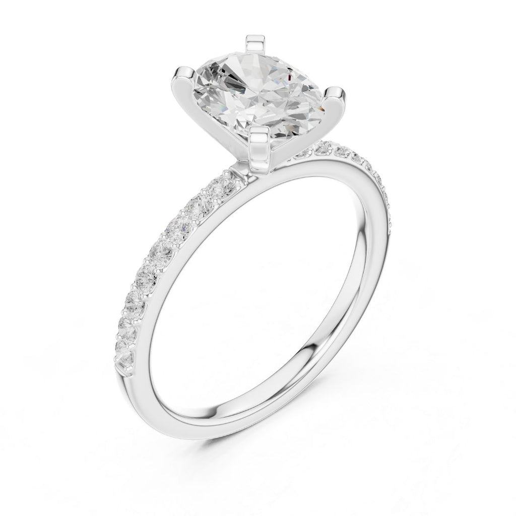 Devika 2ct Oval Moissanite Solitaire Diamond Ring for her