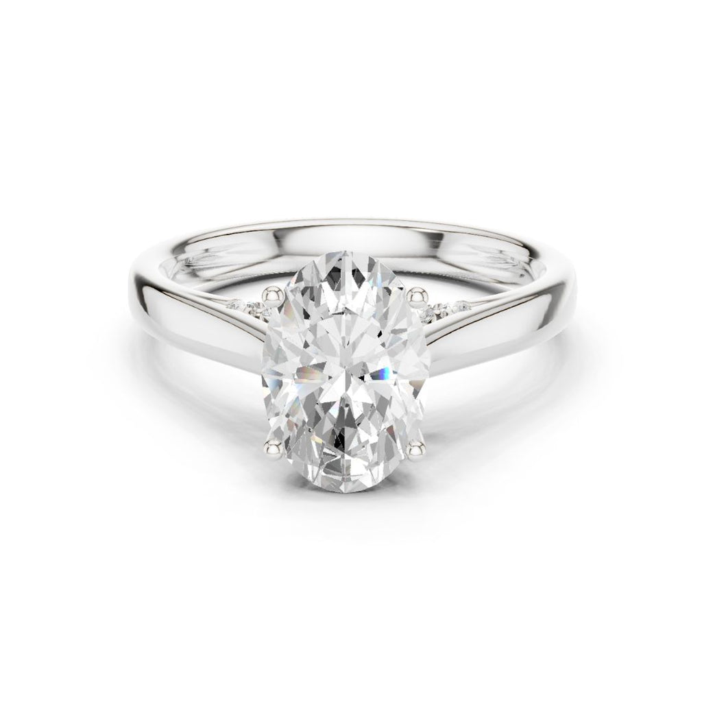 Rhea 2ct Oval Moissanite Solitaire Diamond Ring for her
