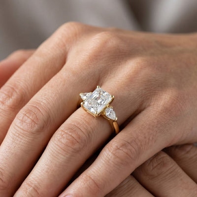 Shanaya 3ct Radiant Moissanite Solitaire Diamond Ring for her