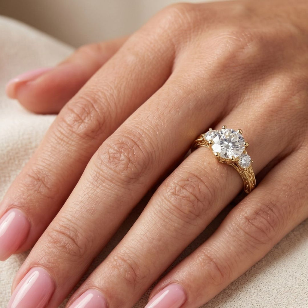 Rohini 2.5ct Round Moissanite Solitaire Diamond Ring for her