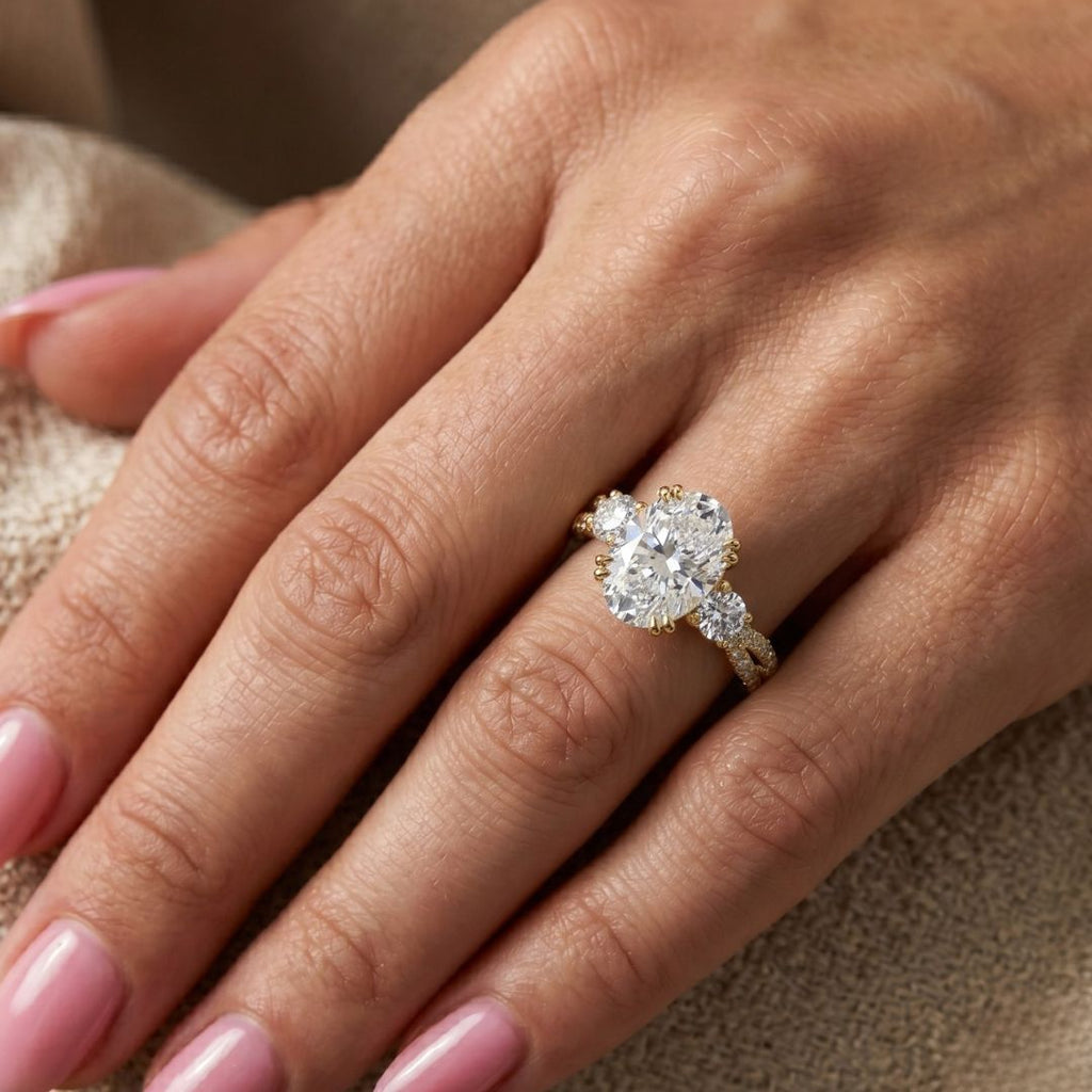 Nyra 2ct Oval Moissanite Solitaire Diamond Ring for her