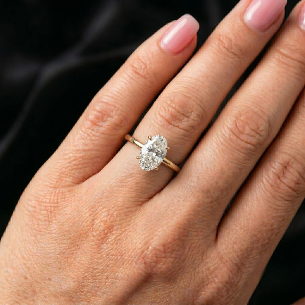 Anaisha 1ct Oval Moissanite Solitaire Diamond Ring for her