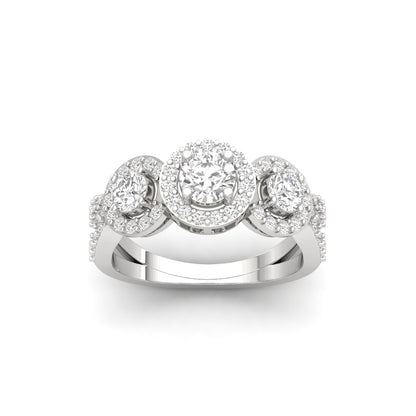 Yulia Diamond Silver Ring for Her
