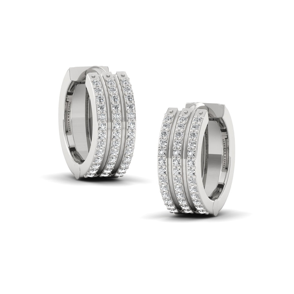 Trinity Diamond sparkle hoop bali earrings for her