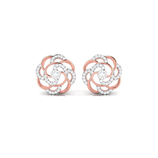 Rose Bloom Swirl Sterling Silver Earrings for Women